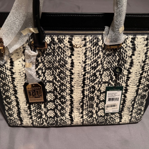 Ralph Lauren Large Convertible Snake Design Satchel - Picture 3 of 12